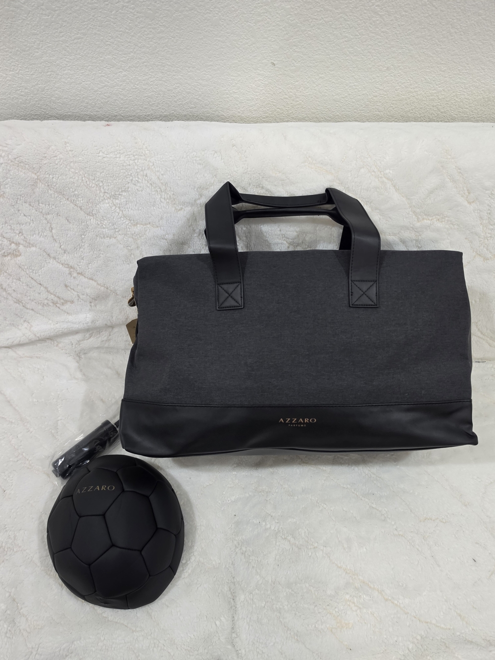Azzaro Men's Black Weekend Bag & Soccer Ball.
